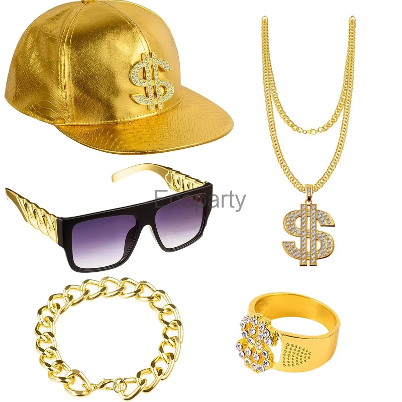 Men Accessories Ring And Bracelet - 80s 90s Hip Hop Kostüm Aksesuarları