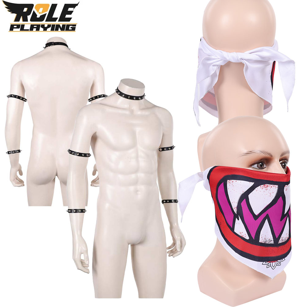 Men Accessories Style - Bowser Cosplay Eşarp, Maske, Bileklik, Yaka,