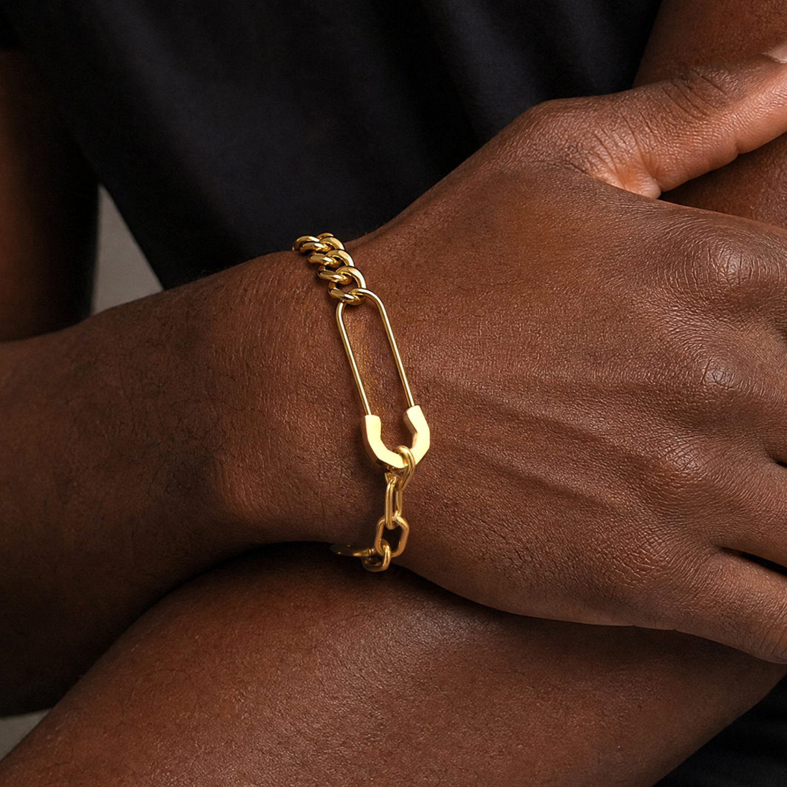 Men Accessories Ring And Bracelet - Vnox Erkek Ataş Küba Zinciri Bileklik,