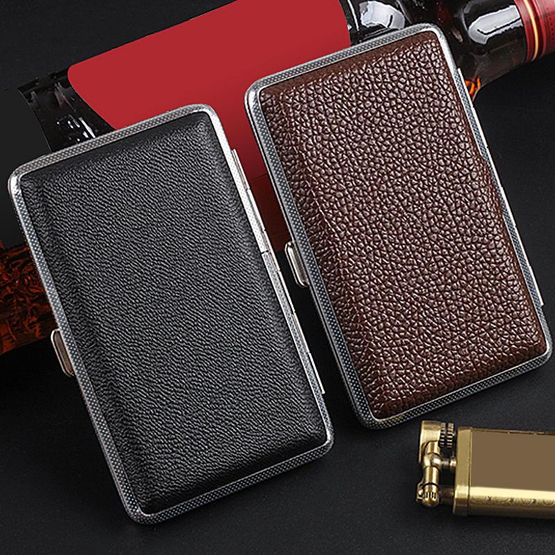 Men Accessories Gadgets - PU deri sigara kutusu kompakt sigara
