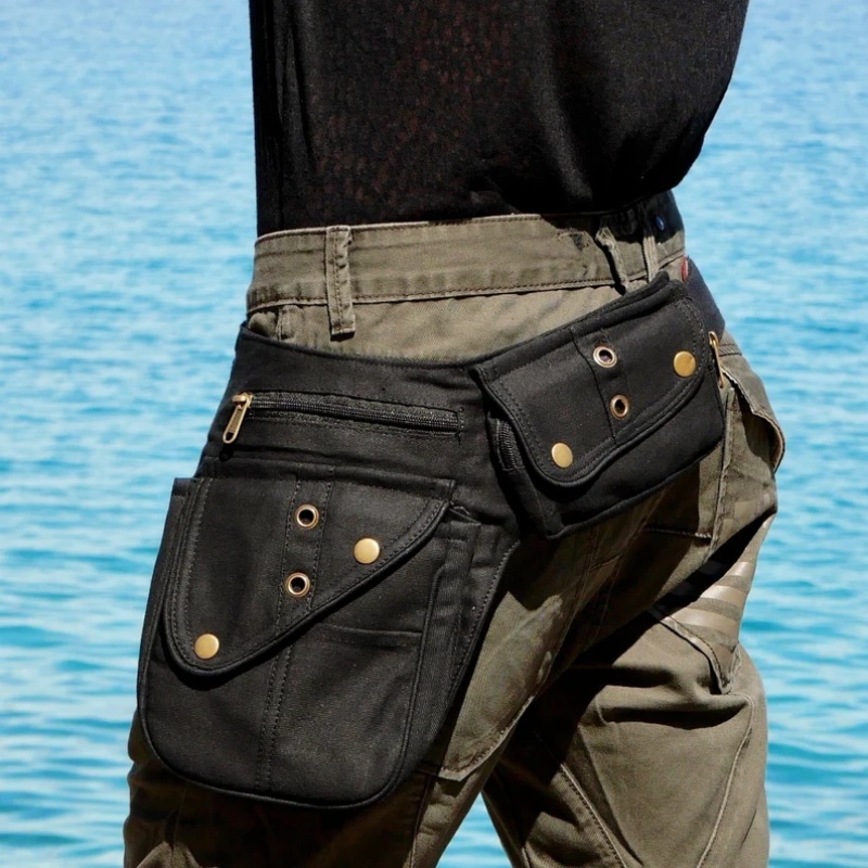Men Accessories Gadgets - Ortaçağ Steampunk Bel Çantası Retro Açık