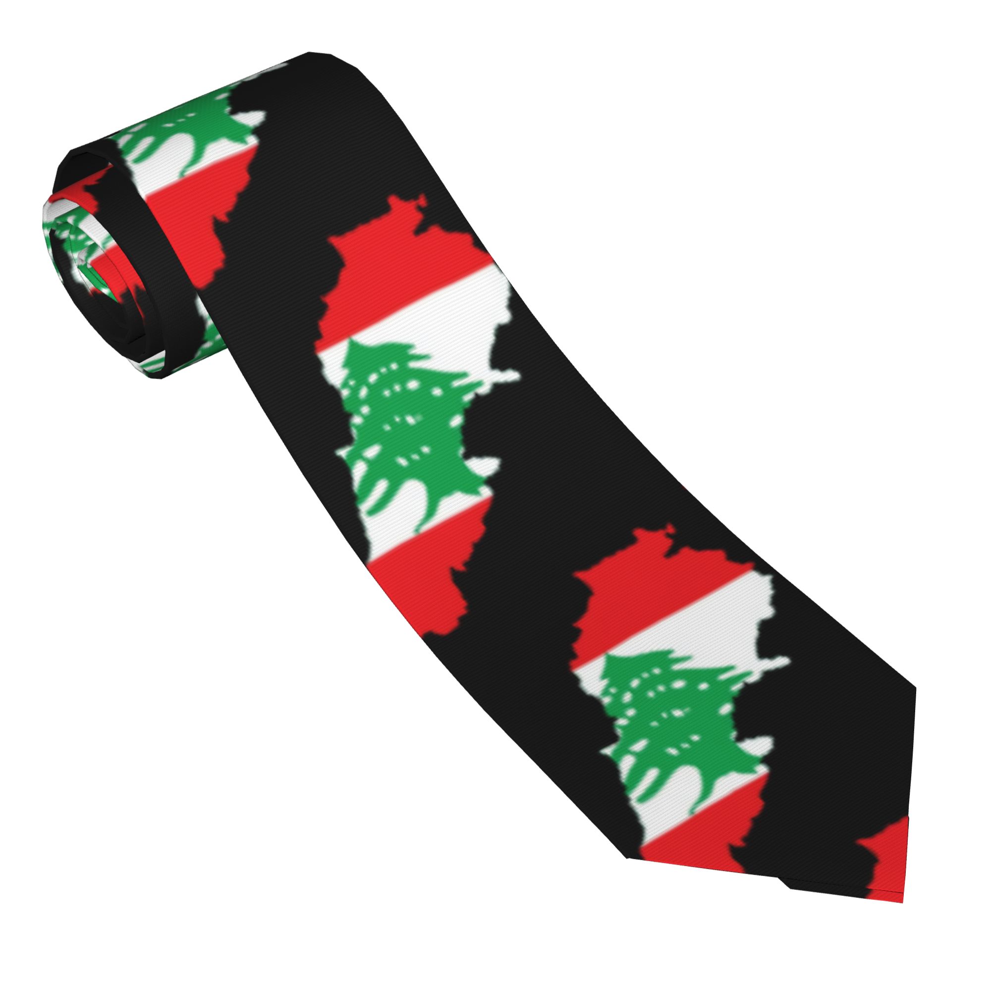 Men Accessories Lebanon - Lübnan Bayrağı Haritası Kravat Özel Boyun