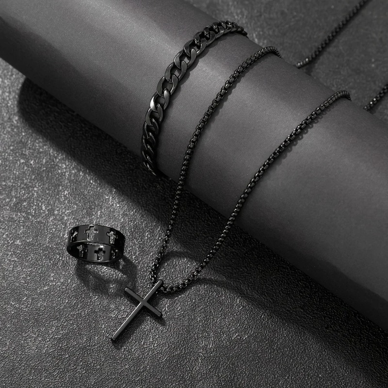 Çapraz Stil Aksesuar Seti Bile - Men Accessories Ring And Bracelet incelemesi ve fiyatı