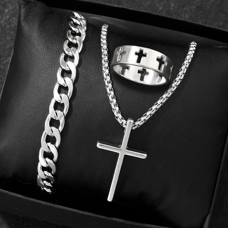Çapraz Stil Aksesuar Seti Bile - Men Accessories Ring And Bracelet incelemesi ve fiyatı