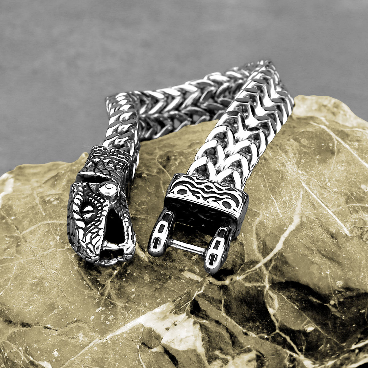 Yeni Tasarım Viking Yılan Kafa - Men Accessories Ring And Bracelet incelemesi ve fiyatı