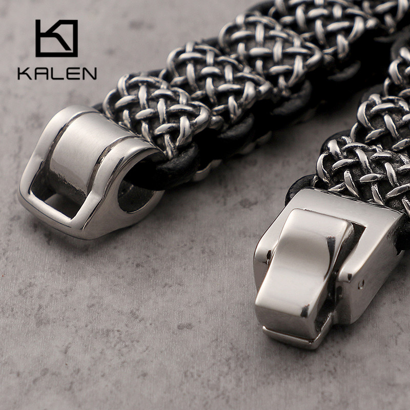KALEN Vintage siyah deri bağla - Men Accessories Ring And Bracelet incelemesi ve fiyatı