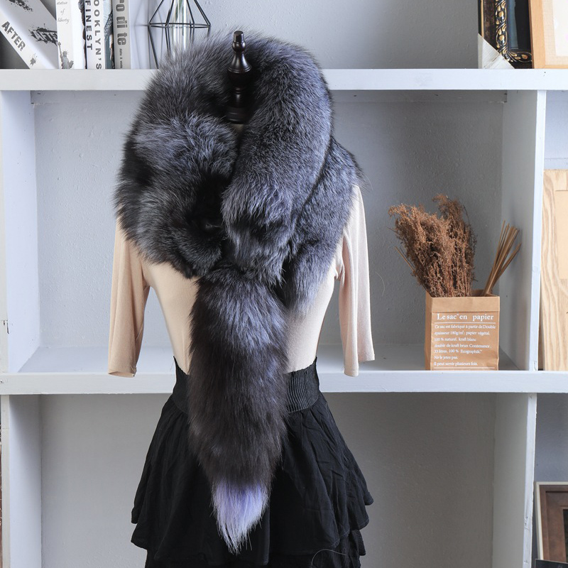 Unisex Gerçek Kürk Tilki Eşarp - Men Accessories In Silver incelemesi ve fiyatı