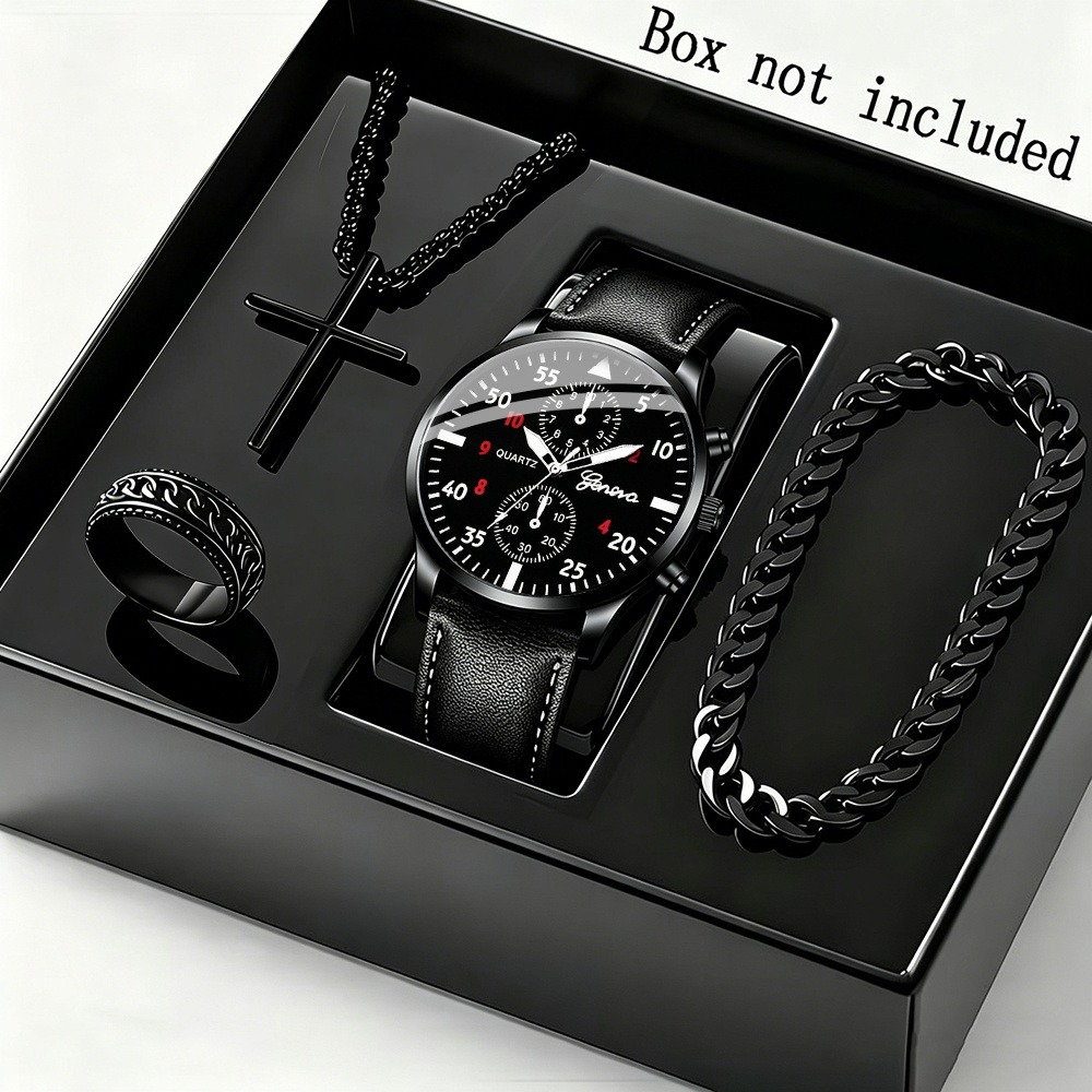 Şık 4 Parçalı Erkek İş Kuvars  - Men Accessories Ring And Bracelet incelemesi ve fiyatı