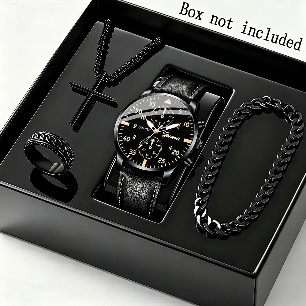 Şık 4 Parçalı Erkek İş Kuvars  - Men Accessories Ring And Bracelet incelemesi ve fiyatı