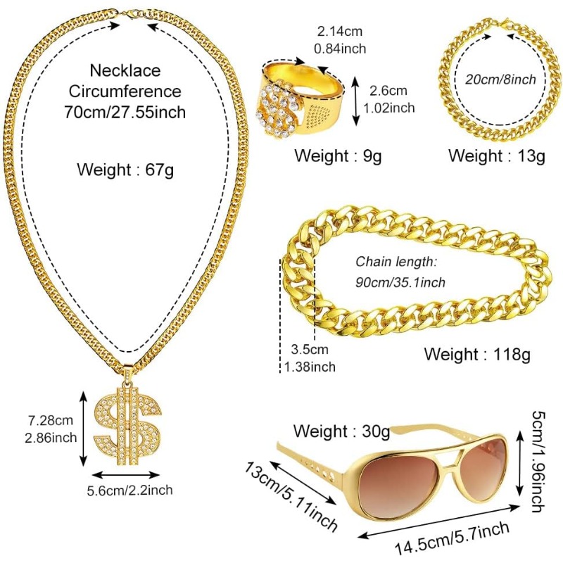 5 adet Hip Hop Kostüm seti, 80 - Men Accessories Ring And Bracelet incelemesi ve fiyatı