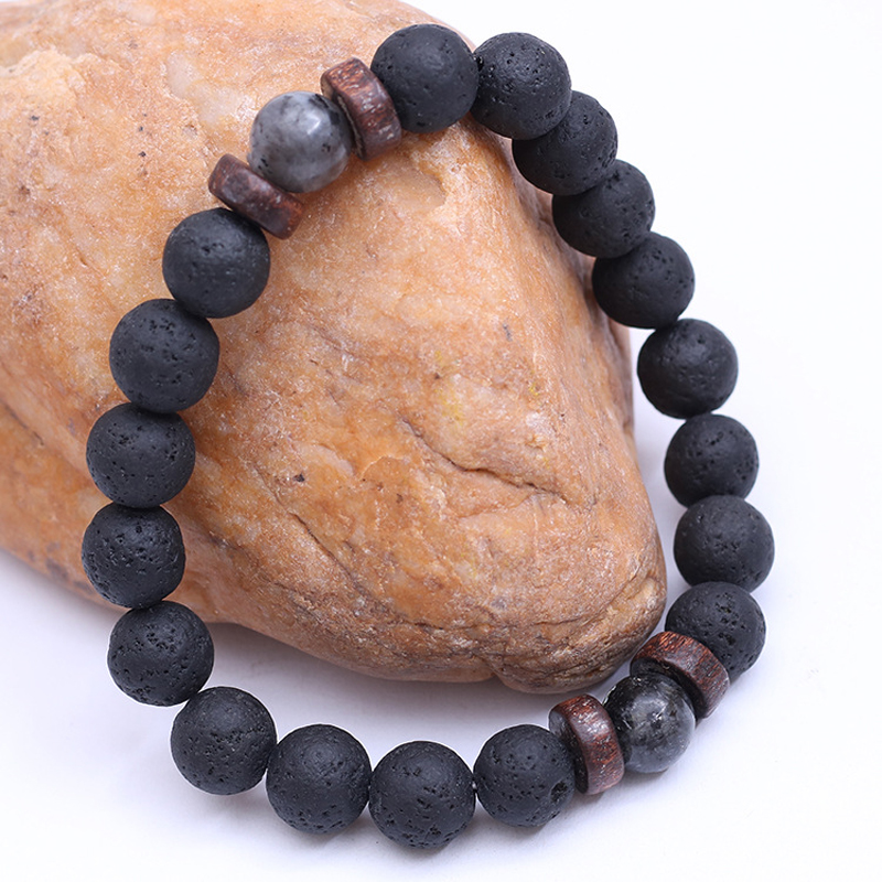 El yapımı elastik 8mm volkanik - Bead Bracelet Men incelemesi ve fiyatı