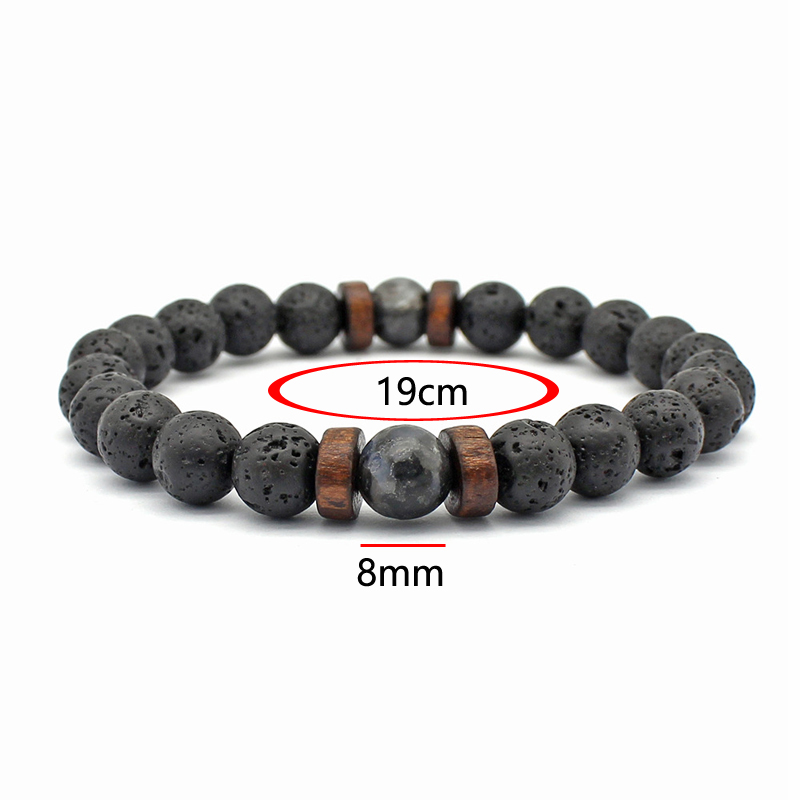El yapımı elastik 8mm volkanik - Bead Bracelet Men incelemesi ve fiyatı